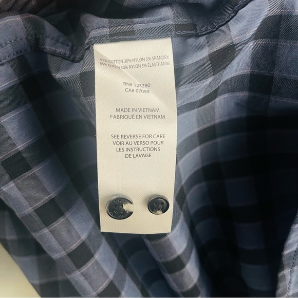 Travis Matthew Men's Short-Sleeve Button-Down, Blue Plaid, Size Small - Picture 9 of 9